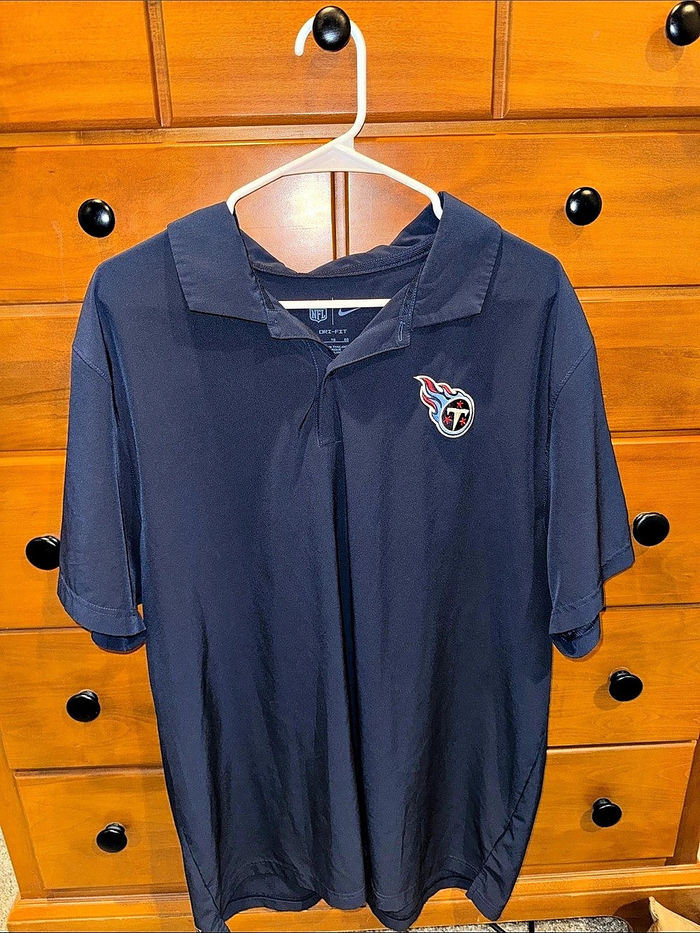 Nike Tennessee Titans NFL Dri-FIT polo Men's Blue NFL Polo XL Like New